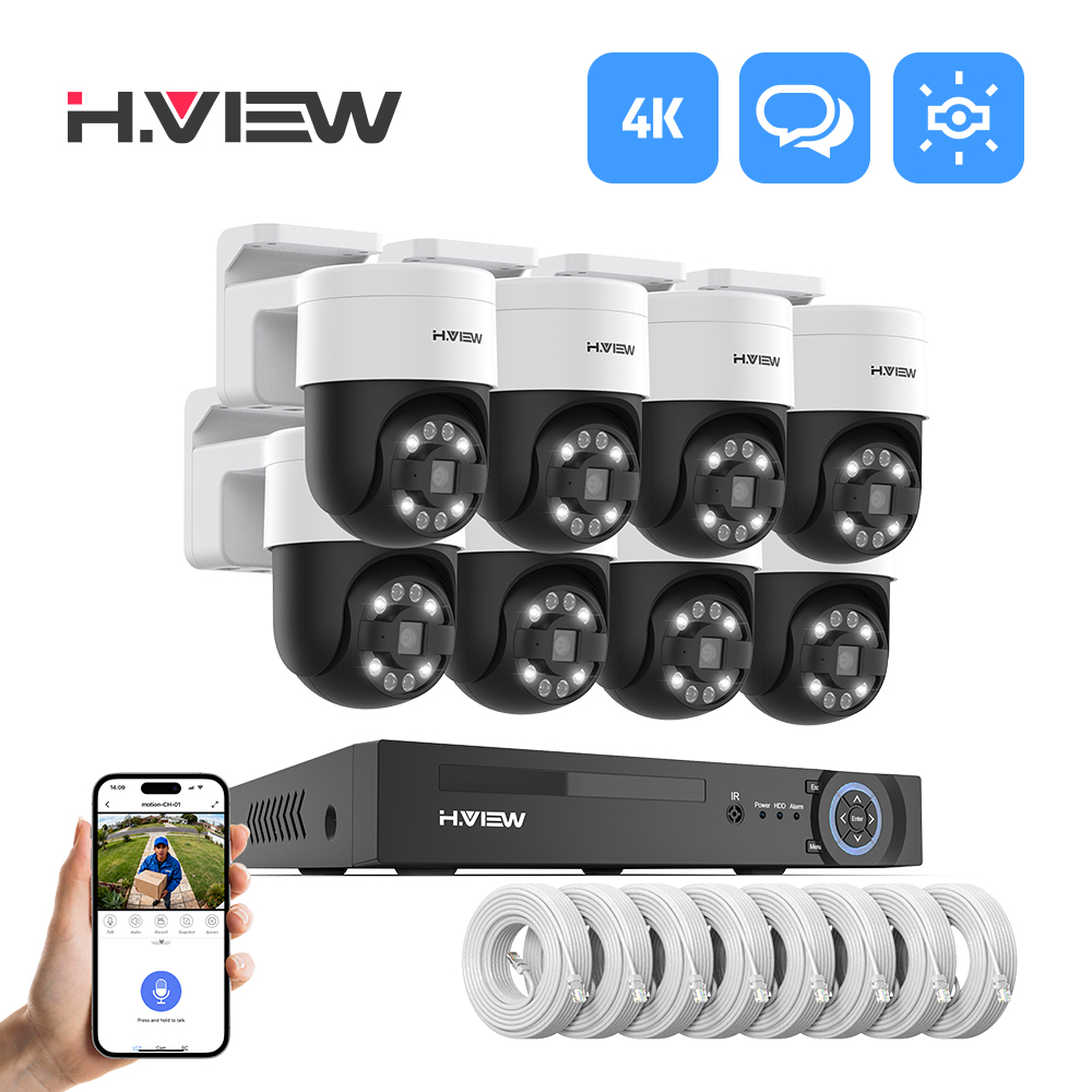 Home Security With Monitoring - H.view 8Ch 5MP Cctv An Ninh