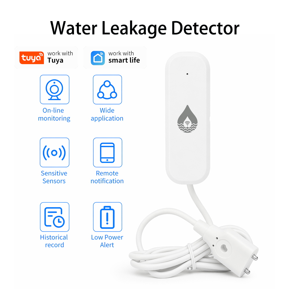Home Security With Monitoring - YFK WiFi/Zigbee Water Leakage Alarm Sensor