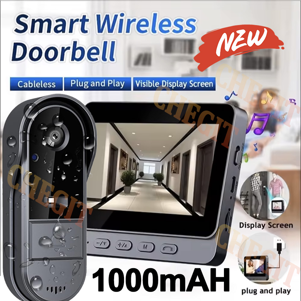 Home Security Monitoring Service - Wireless Wifi Doorbell Camera 1080P Video