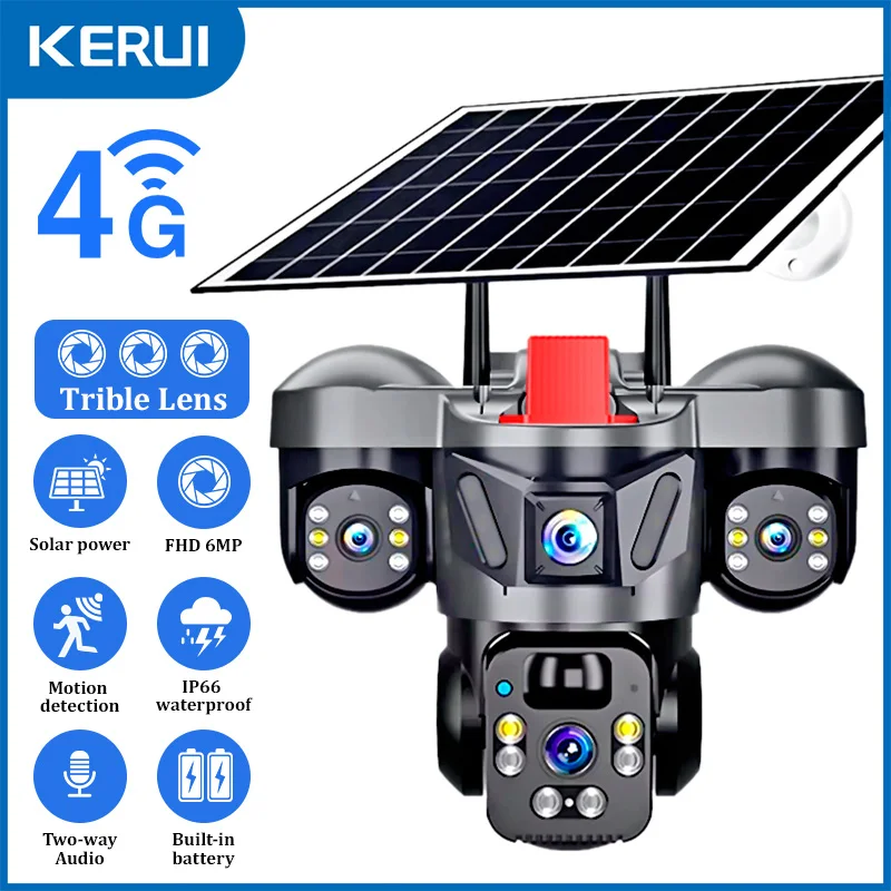 Home Security Monitoring Service - KERUI Outdoor PTZ 6MP 4G SIM