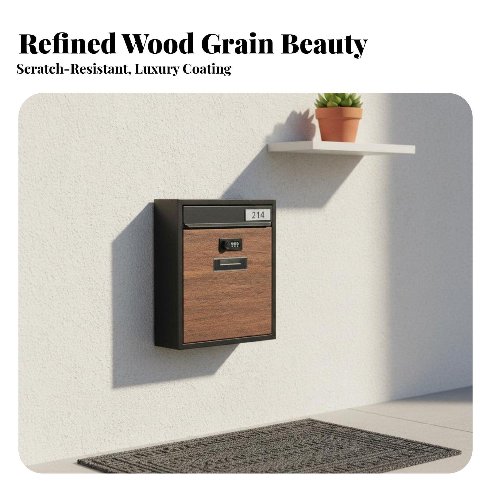 Home Security Letters - Modern Metal Mailbox with Combination Lock