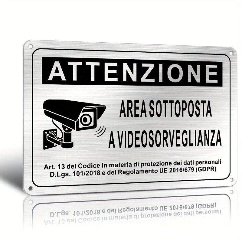 Home Security Police - Italian Security Sign 20X30cm – Aluminum