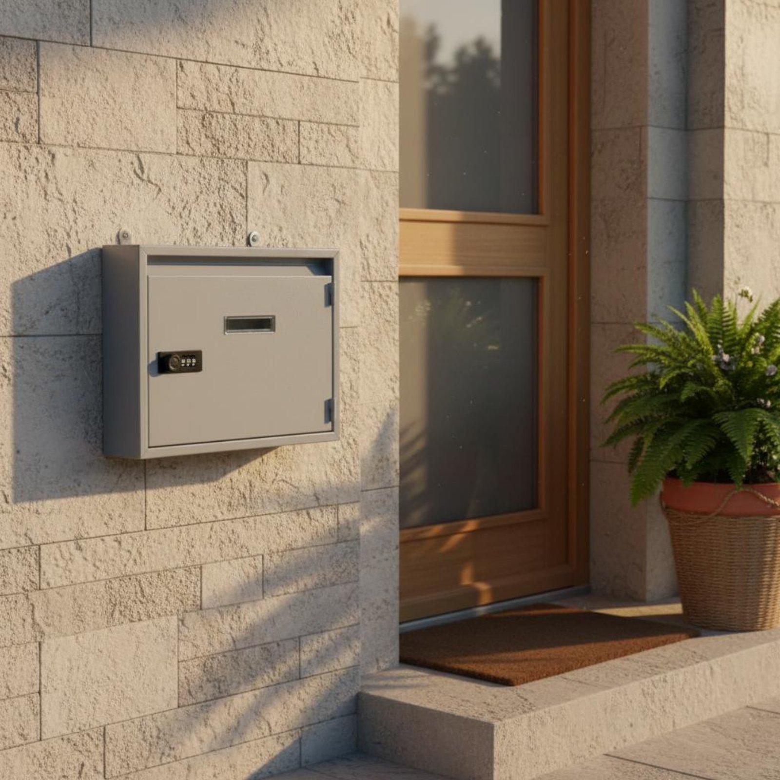 Home Security Letters - Mailbox with Lock Home Exterior Wall