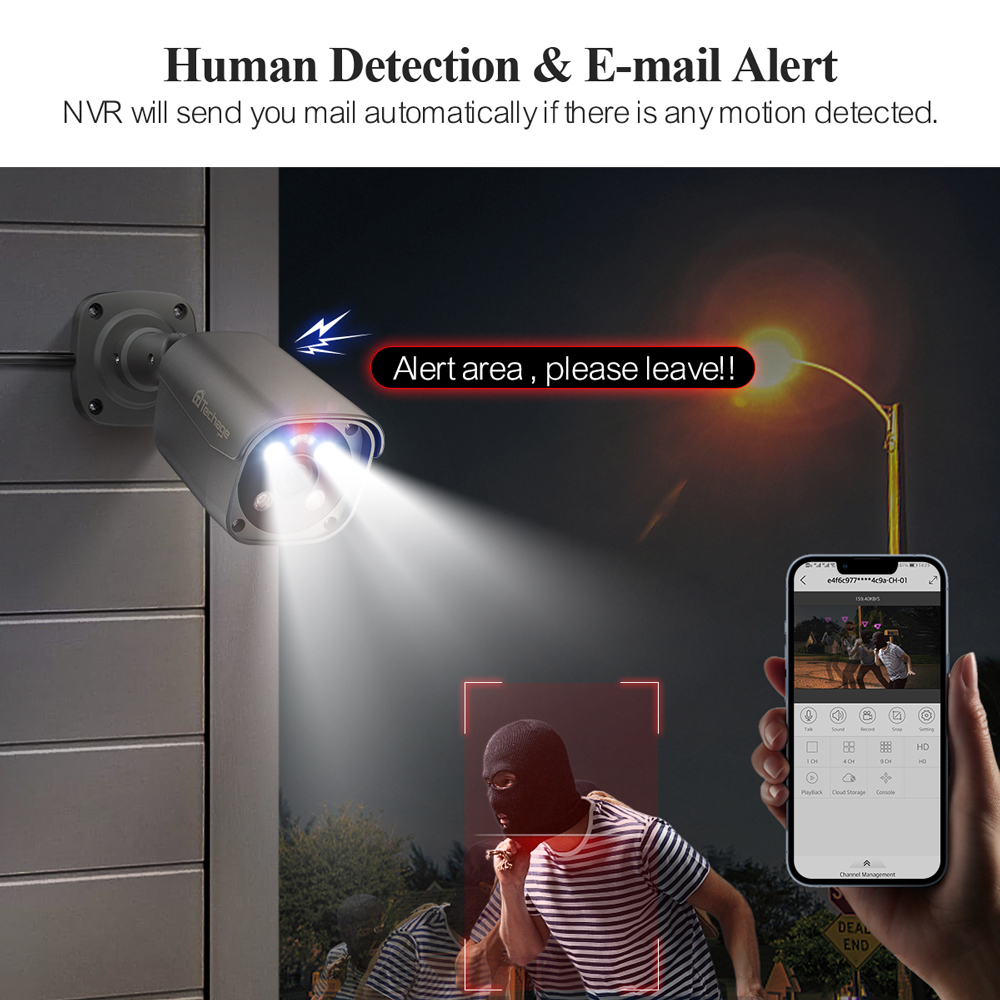 Techage H.265 8CH 5MP 8MP 4K P - đánh giá và giá Home Security Video Systems