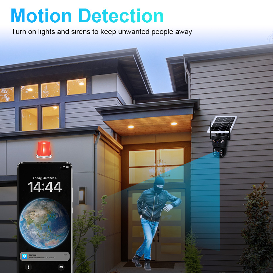 KERUI 6MP 4G SIM WiFi Solar Ca - đánh giá và giá Home Security Monitoring Service