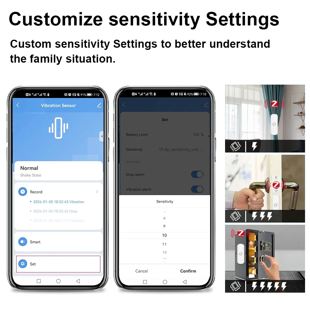Smart ZigBee Vibration Sensor  - đánh giá và giá Home Security With Monitoring