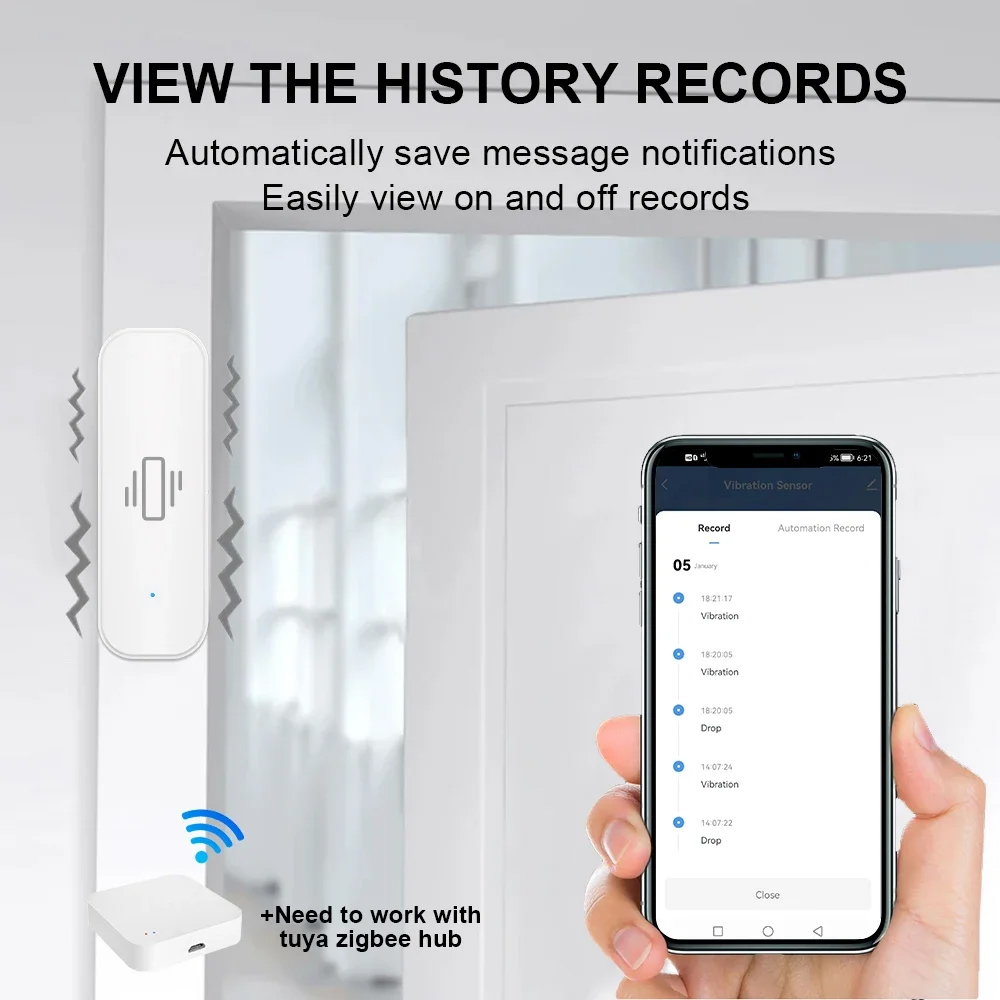 Smart ZigBee Vibration Sensor  - đánh giá và giá Home Security With Monitoring
