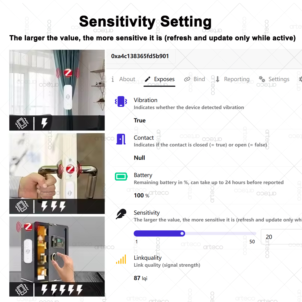 ZigBee Smart Vibration Sensor  - đánh giá và giá Home Security With Monitoring