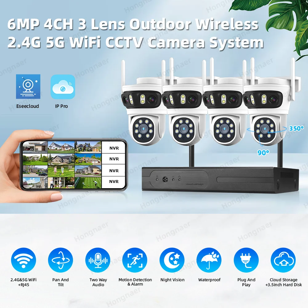 2026 Hongnaer 6MP 4CH 3 Lens 2 - đánh giá và giá Home Security And Camera System
