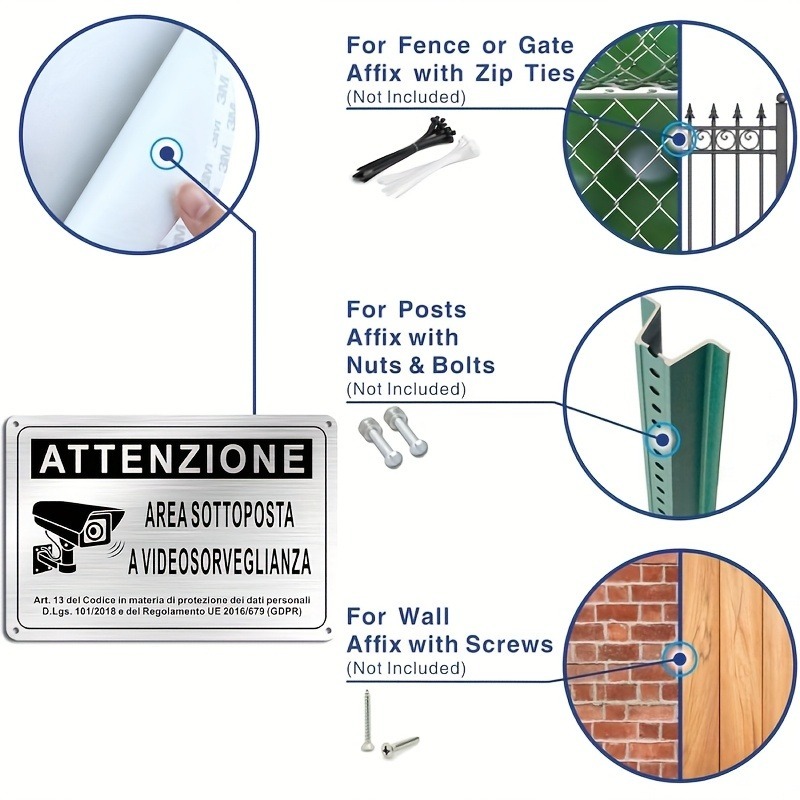 Italian Security Sign 20X30cm  - đánh giá và giá Home Security Police